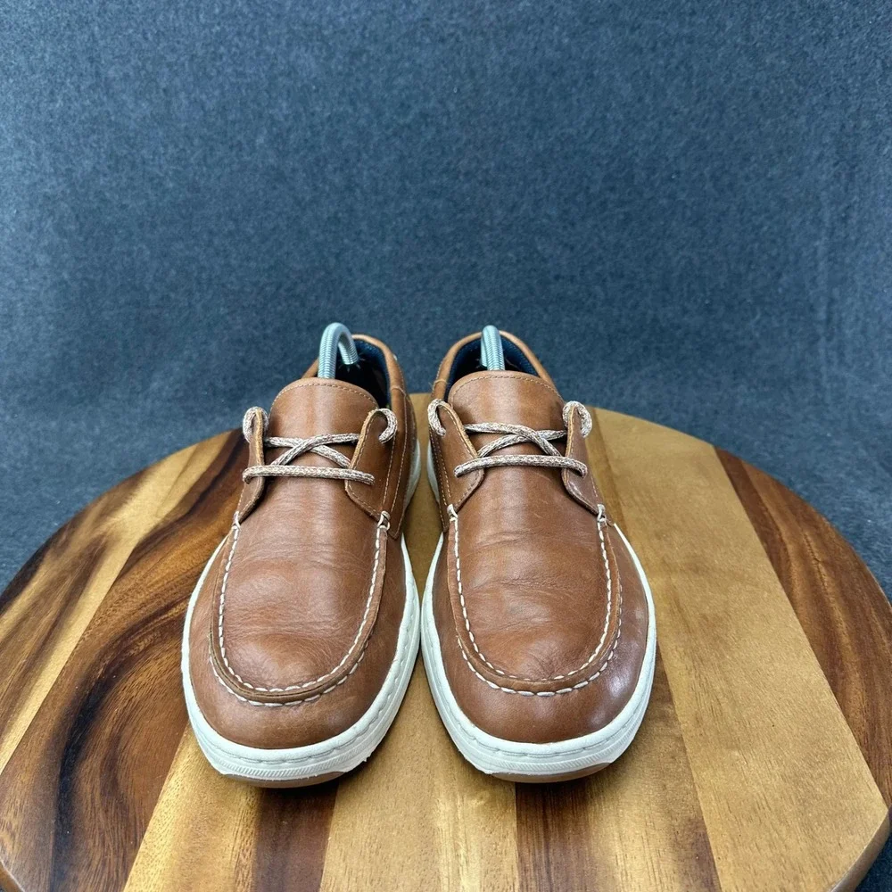 Cole Haan Grand 360 Boat Loafers Shoes Brown White Leather Size 9.5 C32209